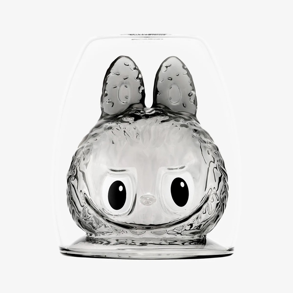 Labubu Glass Cup - Grey/Sincerity